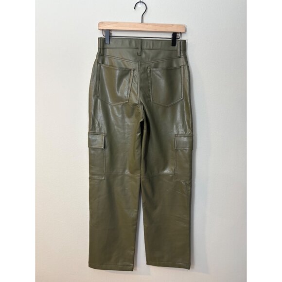 NEW Abercrombie & Fitch Curve Love 90's Cargo High-Rise Vegan Leather Trousers - Picture 14 of 15